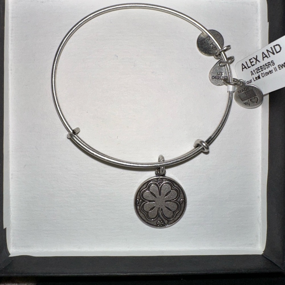 Alex and Ani four leaf clover bracelet